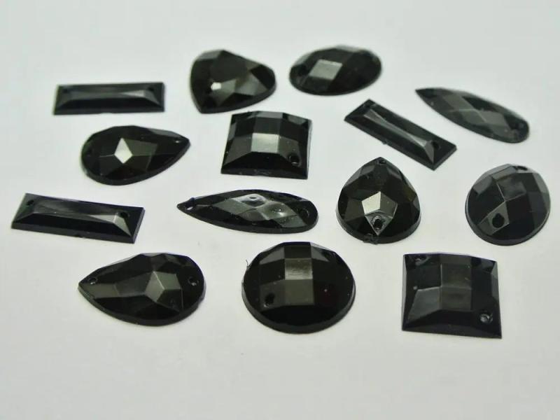 100 pcs Assorted Shape Sew On Acrylic Rhinestone Beads DIY Jewelry Accessories