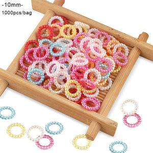 1000Pcs/Bag 10mm Pearl Circle Acrylic Ring Beads Round Spacer Bead