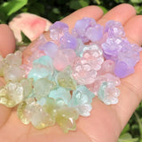 Gradient Bell Orchid Flower Crystal Glass Beads for DIY Jewelry Making
