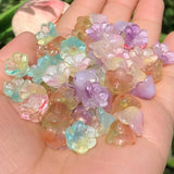 Gradient Bell Orchid Flower Crystal Glass Beads for DIY Jewelry Making