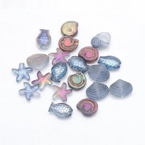 20Pcs Mixed Shape Crystal Glass Beads DIY Jewelry Making Accessories