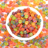 7mm 50pcs Colorful Smiley Letter Round Acrylic Spacer Beads