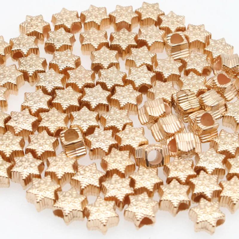 100Pcs Snowflake Spacer Beads For DIY Jewelry 11mm