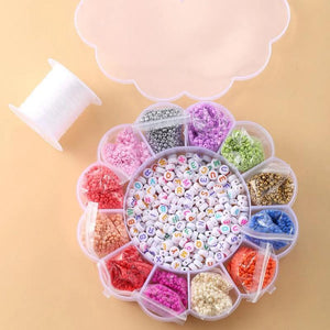 Colorful Ceramic Jewelry Box with Personalized Letter Beads