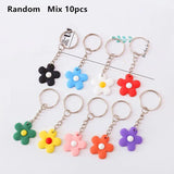 10pcs Ball Beads Keychain with Flowers Bells Pendant DIY Jewelry Making