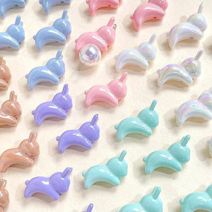 10 Cream Bunny Beads for DIY Jewelry Making