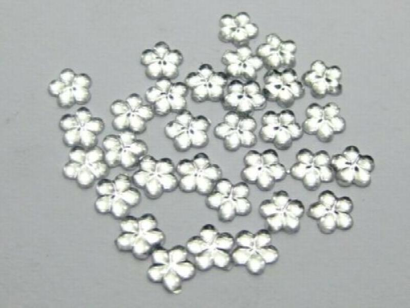 1000 Acrylic Flower Gems Rhinestones 4mm - Pick Your Color