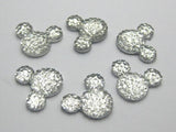100 pcs Acrylic Rhinestone Mouse Gems 14X12mm Flat Back Resin