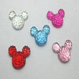 100 pcs Acrylic Rhinestone Mouse Gems 14X12mm Flat Back Resin