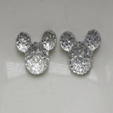 100 pcs Acrylic Rhinestone Mouse Gems 14X12mm Flat Back Resin