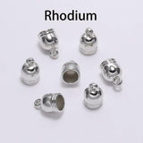 50pcs Tassel Caps Leather Cord Crimps Beads Cap Fastener Jewelry Making