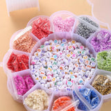 Random Letter Jewelry Box Soft Pottery Colored Square Letter Rice Bead