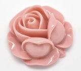 Pink Resin Rose Flower Embellishments 27x27mm (B15637)