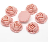 Pink Resin Rose Flower Embellishments 27x27mm (B15637)