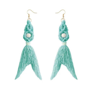 Mermaid Drop Earrings for Women Boho Tassel Earrings