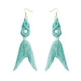 Mermaid Drop Earrings for Women Boho Tassel Earrings