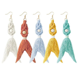Mermaid Drop Earrings for Women Boho Tassel Earrings