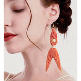 Mermaid Drop Earrings for Women Boho Tassel Earrings