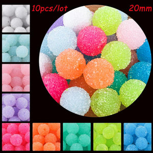 10Pcs Resin Ball Acrylic Beads for Jewelry Making DIY Bracelets