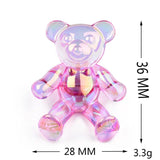 5PCS Bear DIY Beads Semi Transparent Jewelry Accessory