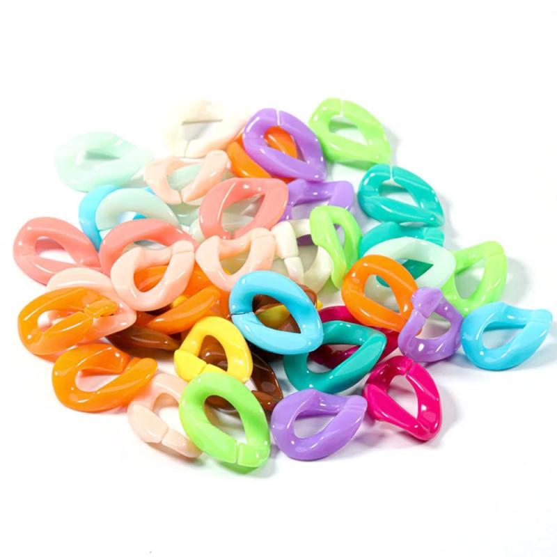 50Pcs Acrylic Chain Links Beads DIY Earrings Chains Women Bag Accessories