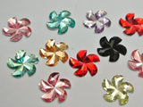 100 Acrylic Flatback Faceted Flower Gems 16mm