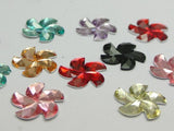 100 Acrylic Flatback Faceted Flower Gems 16mm