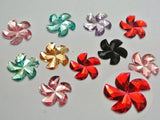100 Acrylic Flatback Faceted Flower Gems 16mm