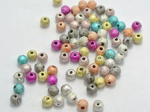 1000 Mixed Glitter Acrylic Round Beads 4mm Spacer Finding