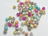 1000 Mixed Glitter Acrylic Round Beads 4mm Spacer Finding