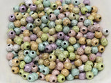 1000 Mixed Glitter Acrylic Round Beads 4mm Spacer Finding