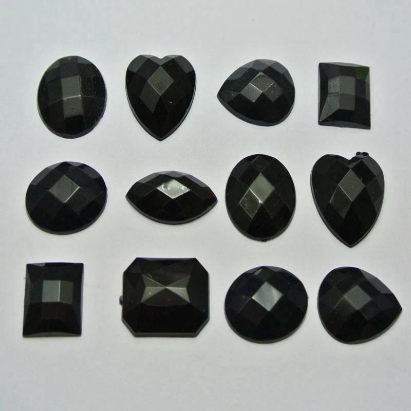 100 Assorted Acrylic Rhinestone Gems No Hole