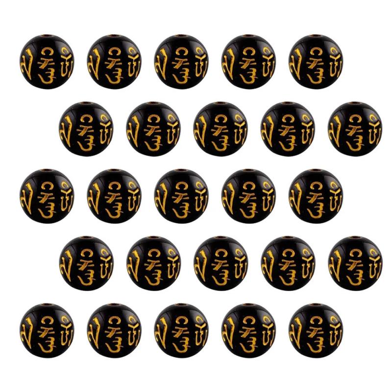200 Pcs Six Character Beads DIY Jewelry Accessories Acrylic Amulet