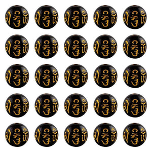 200 Pcs Six Character Beads DIY Jewelry Accessories Acrylic Amulet