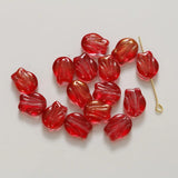 50pcs 9mm Tulip Flower Spacer Beads Multicolor Glass Floral Beads DIY Bracelet