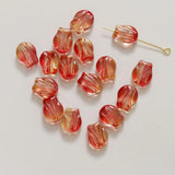 50pcs 9mm Tulip Flower Spacer Beads Multicolor Glass Floral Beads DIY Bracelet