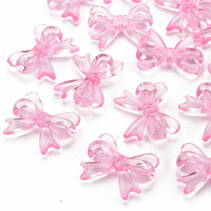 50pcs Acrylic Bowknot Beads for Jewelry Making DIY Crafts