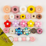 Mini Flowers Donuts Silicone Beads for DIY Jewelry Making