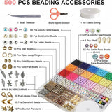 Polymer Clay Beads Set for Jewelry Making, Rainbow Chip Beads Kit DIY