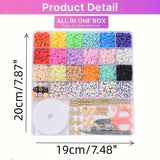 Polymer Clay Beads Set for Jewelry Making, Rainbow Chip Beads Kit DIY