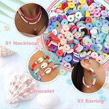 Polymer Clay Beads Set for Jewelry Making, Rainbow Chip Beads Kit DIY
