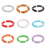Multicolor Pearl Beads Bracelet Men Women Personalized Acrylic Bead Bangle