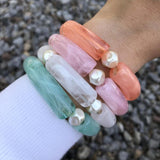 Multicolor Pearl Beads Bracelet Men Women Personalized Acrylic Bead Bangle
