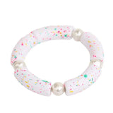 Multicolor Pearl Beads Bracelet Men Women Personalized Acrylic Bead Bangle
