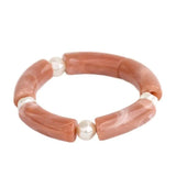 Multicolor Pearl Beads Bracelet Men Women Personalized Acrylic Bead Bangle