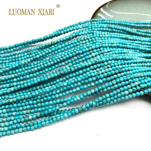 3MM Natural Turquoises Smooth Round Beads for Jewelry Making DIY