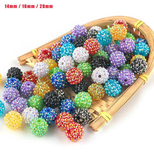 Resin Bayberry Ball Rhinestone Beads Spacer Bead for Jewelry