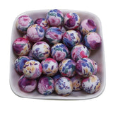 10Pcs Leopard Cow Dasiy Rose Silicone Beads 15mm Round Baby Teether
