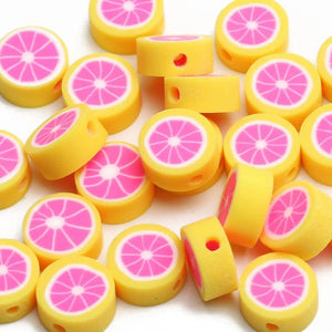 Orange Clay Beads 20pcs Polymer Clay Spacer Beads For Jewelry Making