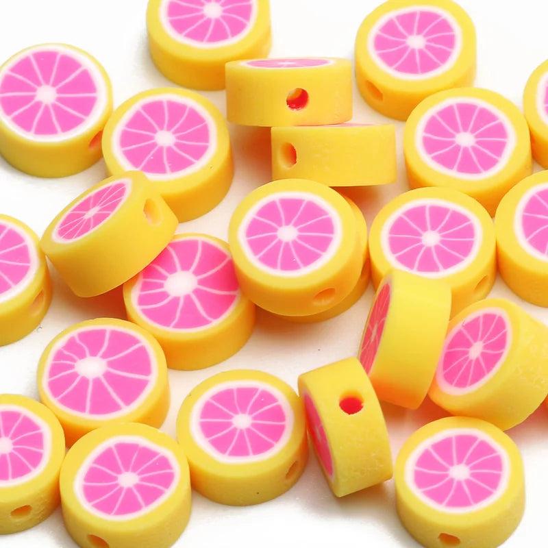 Orange Clay Beads 20pcs Polymer Clay Spacer Beads For Jewelry Making